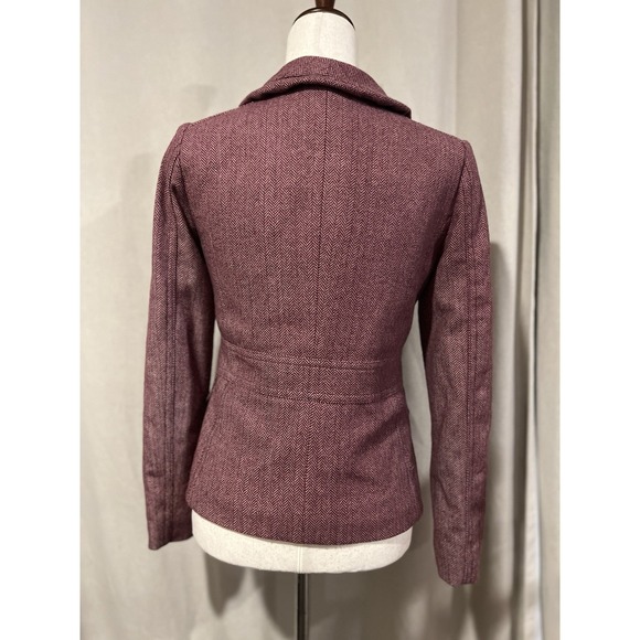 J Crew Women's‎ Blazer Size 2 Wool And Polyester Blend Herring Bone Pattern Gray - Picture 3 of 6